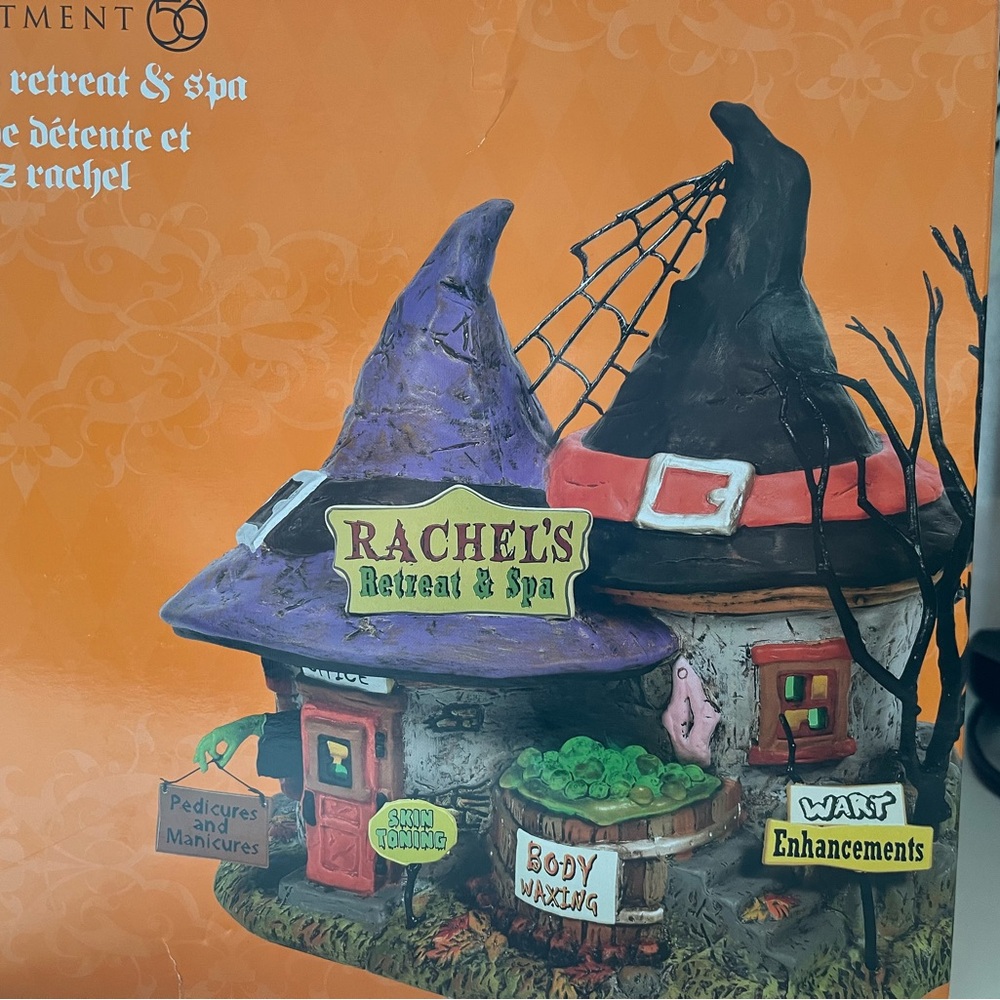 Department 56 Halloween, witch hollow NWT Rachel’s retreat, and spa. Snowvillage